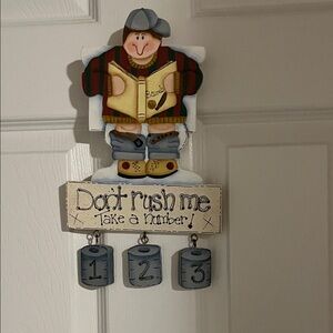 Whimsical Snowman Bathroom Door Decor with Number Hooks